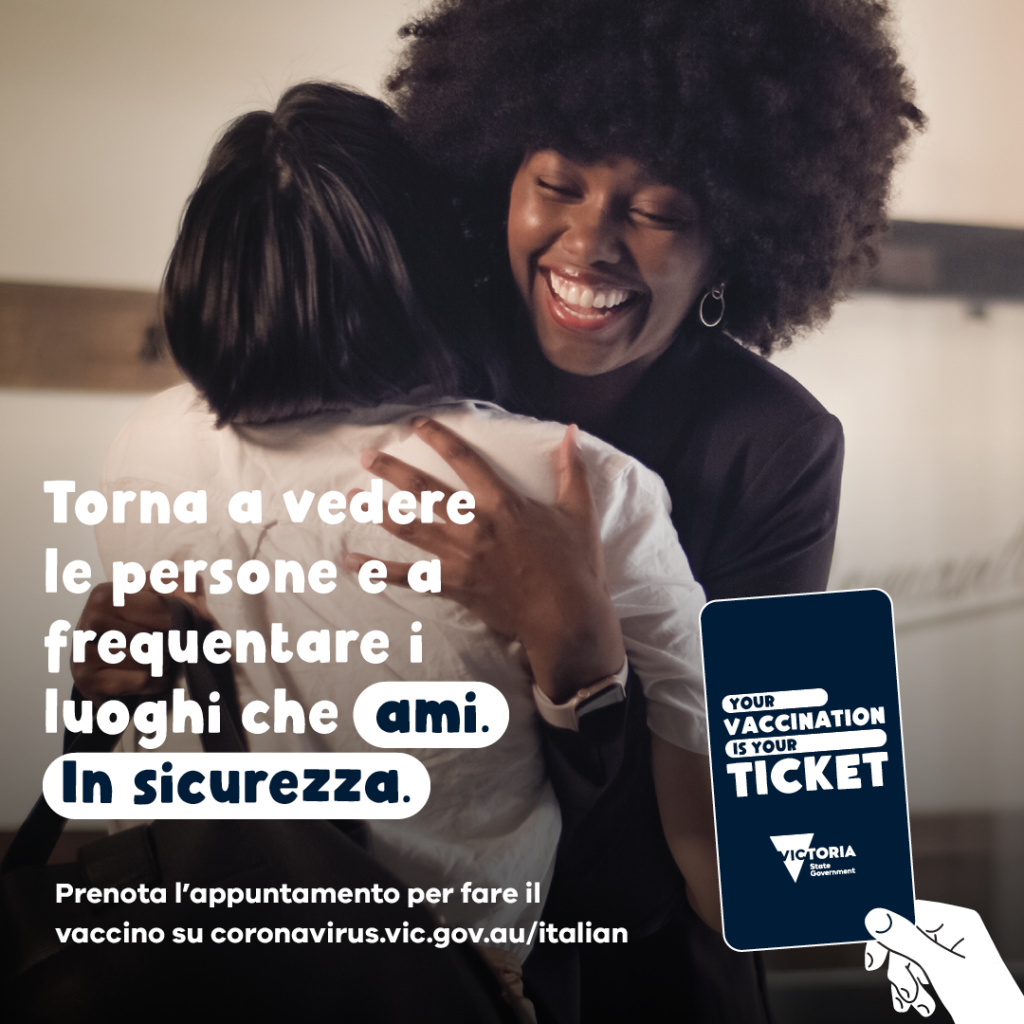 Your Vaccination is Your Ticket -Italian