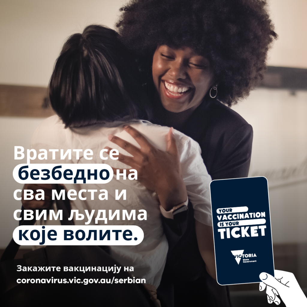 Your Vaccination is Your Ticket -Serbian